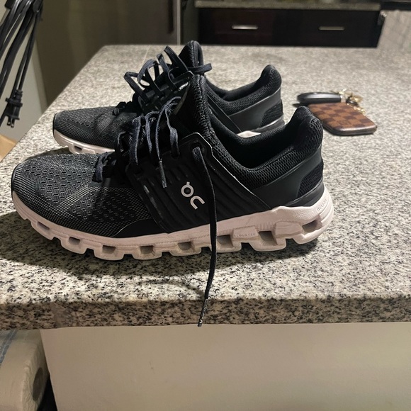 On Running Black Polyester Athletic Sneakers